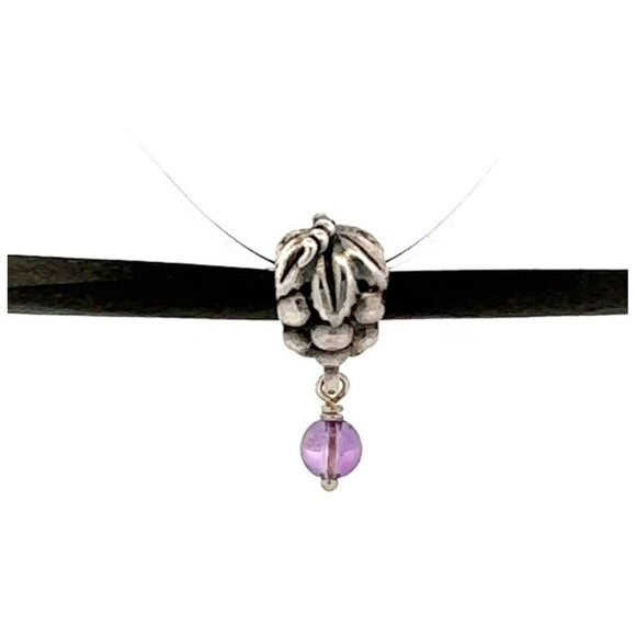 Retired Pandora Sterling Silver 790481 Amethyst Grapes Dangle Charm Bead! 57 - Picture 4 of 10